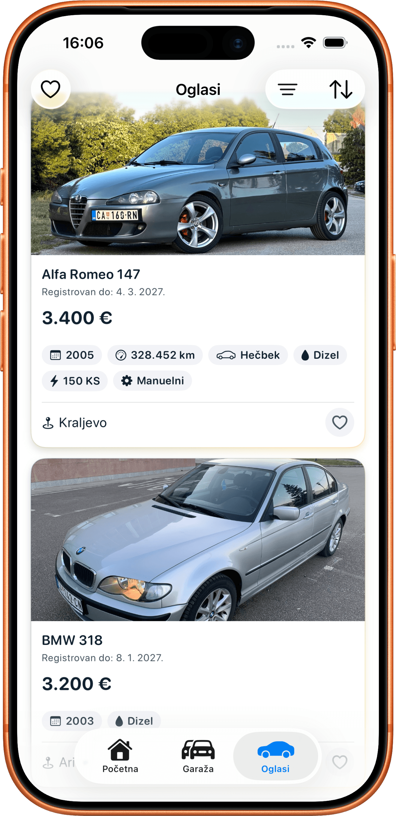 Oglas sa istorijom servisa